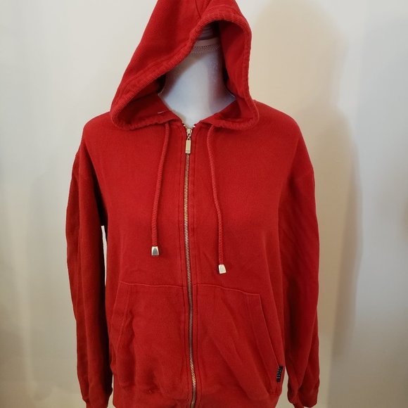 Crazy Horse Tops - Crazy Horse LARGE Red Zip Up Hoodie
